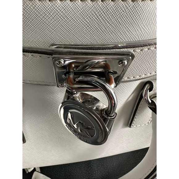Michael Kors Hamilton Specchio E W Satchel Optic White - Picture 12 of 16